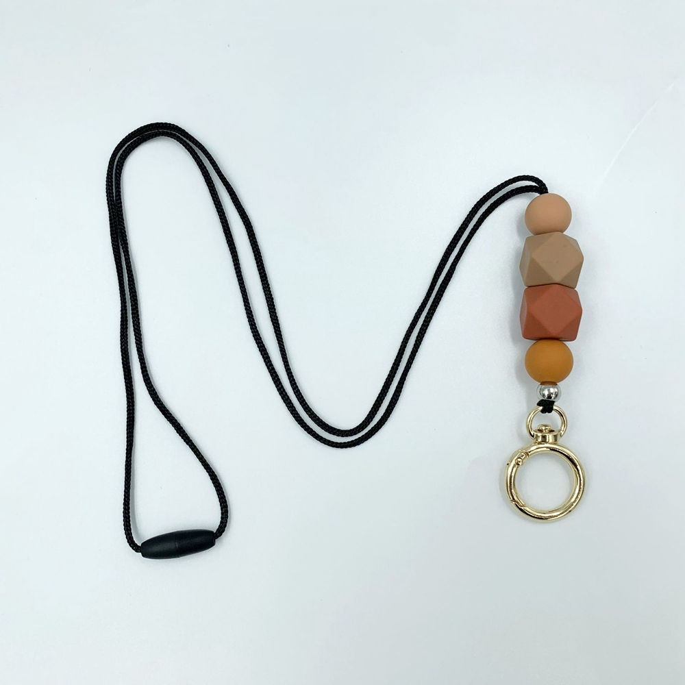 Wholesale Silicone Beaded Neck Keychain Lanyard Safety Breakaway for Teacher Nurse Gift Women Bag Charms Custom Acrylic Keychain