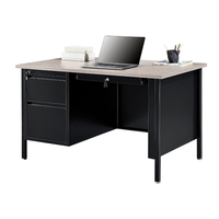 Petit bureau moderne pour enseignant, pour l'école et l'hôtel, plateau en HPL MDF, deux tiroirs, design durable