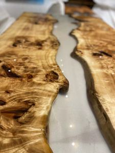 Plateau de Table en résine époxy fait à la main, en bois de peuplier, sur mesure, pour meubles de maison et entreprises, 1 pièce - Product Image 4