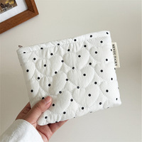 Pochette Mini Matelassée à Pois Personnalisable avec Logo – Légère, Zippée, Idéale pour Rouge à Lèvres, Cosmétiques et Petites Pièces