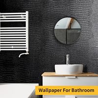 Papier peint autocollant imperméable en similicuir crocodile noir ORON DECO, papier peint auto-adhésif, autocollant 3D pour mur de chambre
