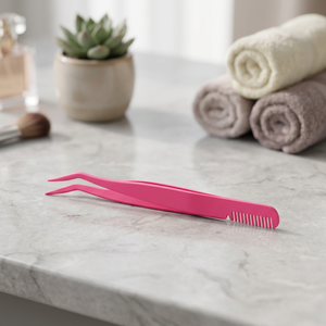 Pinzas de Acero Inoxidable de Lujo con Punta Inclinada en Oro Rosa de 10 mm para Extensión de Pestañas, Peine para Pestañas Postizas, Venta al por Mayor - Product Image 1