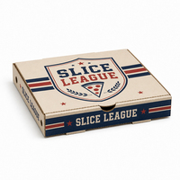Caja de Pizza Personalizada al por Mayor con Logotipo, Caja de Pizza de Papel Corrugado Resistente para Uso en Restaurantes de Comida para Llevar