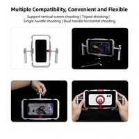 Cage vidéo universelle pour smartphone avec doubles poignées, supports griffe froide, filetages 1/4 pouces, personnalisation du logo OEM