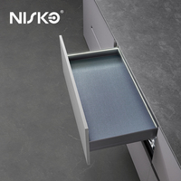 Panier multifonctionnel en aluminium pour armoire de cuisine Panier coulissant avec lumière LED Accessoire de quincaillerie pour armoire