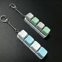 Porte-clés anti-stress ABS à 4 emplacements avec interrupteur linéaire, clignotant LED et son clignotant, gadget sensoriel pour doigts