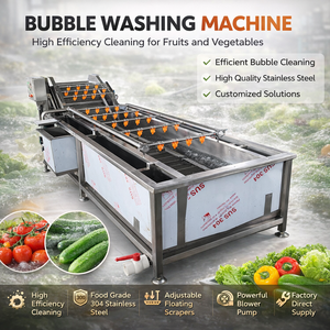 Máquina Limpiadora de Burbujas para Lavado de Raíces, Equipo Industrial de Limpieza de Alimentos para el Manejo de Productos como Zanahorias y Patatas - Product Image 1