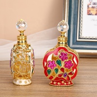 Botol Attar Isi Ulang Botol Kaca Esensial Parfum Logam Batu Perhiasan Bunga Plum Paten 12Ml #12101