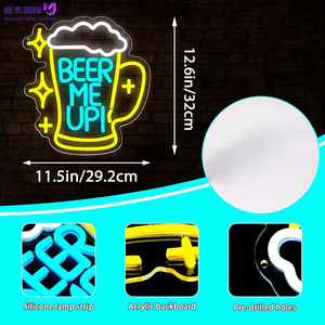 Divertente Insegna Luminosa LED 'Beer Me Up' a Forma di Boccale di Birra, Decorazione da Parete per Bar e Pub, Alimentazione USB 5V, Regalo per Feste, Personalizzabile - Product Image 3