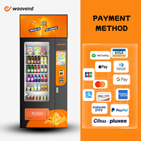 Distributeur combiné de boissons extérieur avec lecteur de cartes, pour fast-food, boissons froides, snacks, snacks et snacks réfrigérés personnalisés