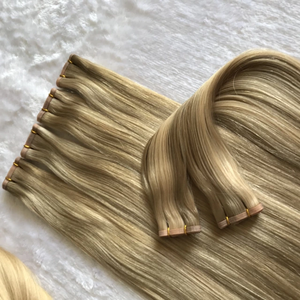 Jasmine Beauty Russian Remy Long Strip PU Skin Weft <b>Adhesive</b> Injected Invisible Seamless Tape Weft Cuticle Double Drawn Human Ha - Product Image 5