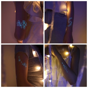 Pegatina de tatuaje temporal impermeable luminosa blanca, nuevo diseño de Mandala de <span class=keywords><strong>flores</strong></span> transfronterizas para niños, aplicación de cuerpo de papel - Product Image 3