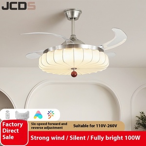 קרם רוח עתיק באמצע מנורת רוח יוקרה נברשת שקטה עם מאוורר תקרה לשימוש ביתי חדר שינה - Product Image 4