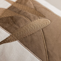 Style crémeux Lotus Pod bambou broderie Jacquard décor housse de coussin haute qualité Polyester maison taie d'oreiller avec bord