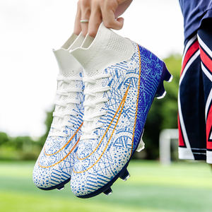 Soccer Shoes Blue And White Soccer Cleats Rugby Boots RURAN