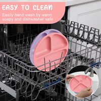 Ensemble d'alimentation pour bébé en silicone de qualité alimentaire, avec ventouses, assiettes reparties, écologique, réutilisable, non toxique, compatible lave-vaisselle - Vente chaude