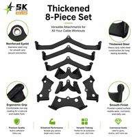 SK Gym Ensemble d'accessoires pour câble de musculation : Poignées multi-grip, Barre de tirage LAT, Barre de triceps, Accessoires pour appareils de fitness, Entraînement de force