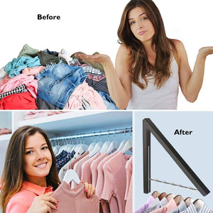 Folding Collapsible <strong>Wall</strong> Mounted <strong>Coat</strong> <strong>Rack</strong> Hanger Clothes Storage Drying <strong>Rack</strong> - Product Image 5