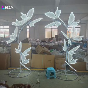 LEDA Nouveau design, support de toile de fond décoratif avec papillons lumineux LED, arche de mariage - Product Image 1