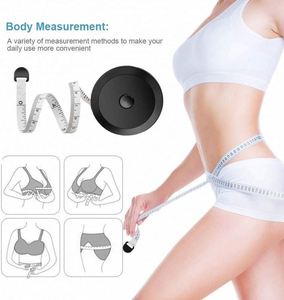 Custom Soft <b>Tape</b> Retractable White <b>Measure</b> Measuring <b>Tapes</b> for Tailor Cloth Knitting Craft Body Measurements - Product Image 4