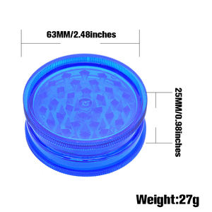 הסיטונאי צבעוני מותאם אישית טבק ידני טחנת תבלין 63 מ "מ מטחנת פלסטיק ללא להחליק - Product Image 6