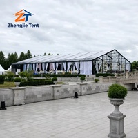 Tente de luxe 20x40m en aluminium noir à structure libre, style verrière, avec couverture en PVC anti-corrosion pour mariages et dîners de gala