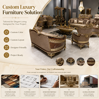 Maßgefertigtes Luxus-Villa-Hotel-Lobby Klassisches Wohnzimmer-Möbelset 6-7-Sitzer Sofa-Garnitur mit Couchtisch
