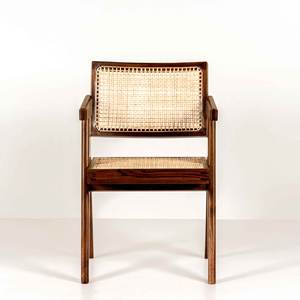 Chaise de salle à manger rustique en bois artisanal avec finition grain de bois naturel pour une décoration de salle à manger de luxe et un mobilier de café contemporain - Product Image 3
