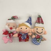 Vente en gros Jouet de Noël pour le Nouvel An Mini animal Père Noël wapiti bonhomme de neige Pingouin marionnettes à doigt poupée peluche