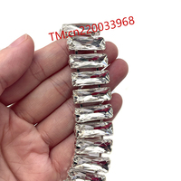 Chaîne rectangulaire en strass de 25mm pour la fabrication de bijoux Ceintures de mariage en cristal de verre coloré Diy Vêtements Chaussures Accessoires