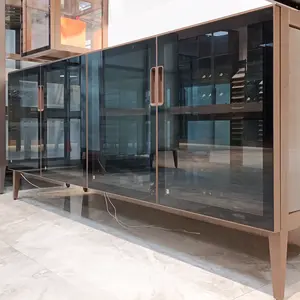 최신 모듈 식 디자인 룸 가구 금속 소재 알루미늄 랙 화이트 캐비닛 다리 거울 유리 TV 캐비닛 거실 세트
