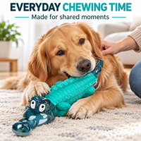 Jouet à mâcher pour chien en caoutchouc élastique et nylon rigide non toxique, en forme de crocodile, pour l'hygiène dentaire, idéal pour les chiens agressifs, comme les Berger Allemands