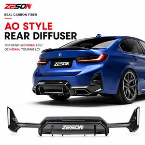 Diffusore Posteriore in Vera Fibra di Carbonio Stile AO per <span class=keywords><strong>BMW</strong></span> Serie 3 G20 <span class=keywords><strong>G21</strong></span> M340i M340d LCI Sedan Touring, Spoiler Paraurti 2023+ - Product Image 1