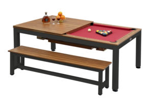 Table de <span class=keywords><strong>billard</strong></span> multifonctionnelle JIUXING SPORTS pour la maison, avec pieds en métal, plateau en bois d'ingénierie K66, 7 pieds, style industriel, avec filets de récupération de balles - Product Image 6
