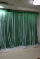 Tirai Panel latar belakang pernikahan, 2 lapisan Tulle sutra, dekorasi panggung pesta perjamuan, Panel dinding latar belakang ulang tahun romantis