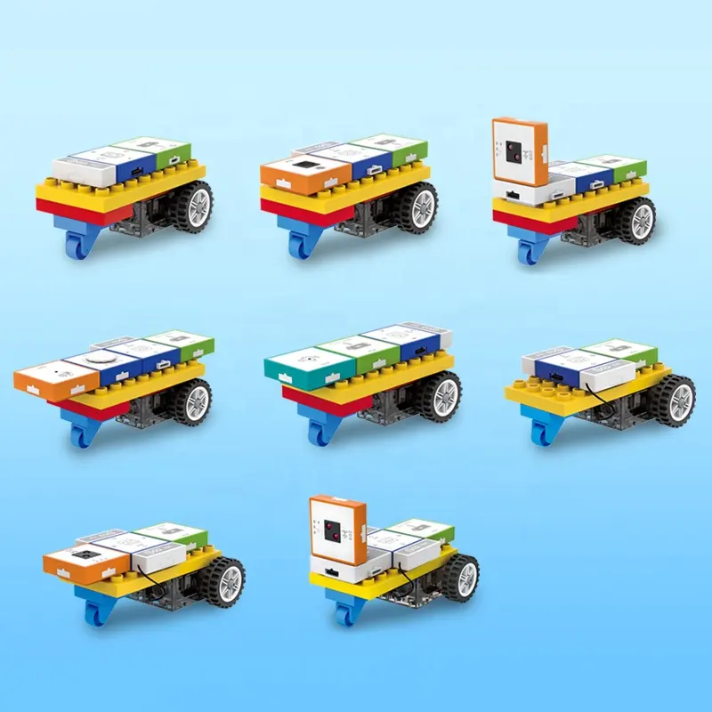 Kök oyuncak mantık düşünme eğitim blokları araba elektronik bileşen oyuncak fizik devre fiş programlama araba blokları yapı seti