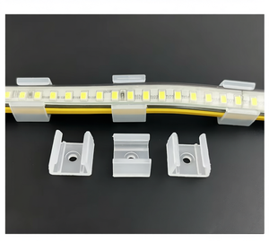 Easy Install Clear <b>PVC</b> LED Neon Flex Clips Universal Mounting Brackets for 2835 5050 SMD LED <b>Strip</b> Light Cable Holder Wholesale - Product Image 1