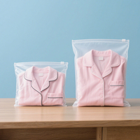 Sacs en plastique transparent givré avec fermeture éclair en PE, personnalisés avec logo imprimé, auto-scellants, pour chaussettes, chemises et vêtements, vente en gros