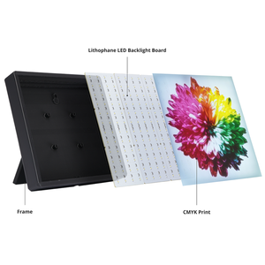 3DSWAY Bambu Lab Kit de carte de rétroéclairage LED Lithophane PLA CMYK Bundle 3D Print Photo 96/192x144mm DIY Model KC009/KC010 - Product Image 1