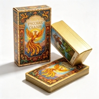 Jeu de cartes de tarot personnalisé avec impression dorée Oracle, bords dorés de haute qualité, boîte rigide en deux parties, jeu de cartes de tarot de luxe