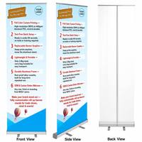 Soporte de Banner Enrollable de Aluminio Completo V-Mate Directo de Fábrica, 85x200cm, Exhibición Publicitaria Retráctil con Bolsa de Transporte