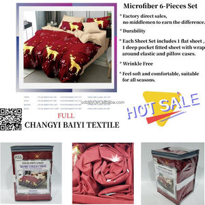 Jimmy 4PC 6PC 8PC tùy chỉnh draps de thắp sáng hoa hình học in 2 draps 4 oreillers nhà dệt may Giường tấm Set bán buôn - Product Image 4