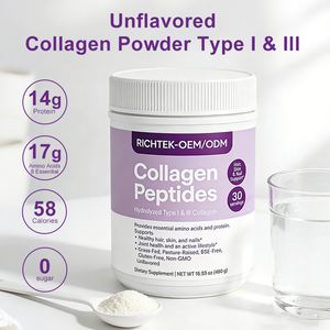 Premium Grade Typ I & III Ungeschmackte, schnell auflösende essentielle Aminosäuren unterstützen hydrolysiertes Kollagen peptid pulver - Product Image 4