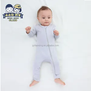 Customized Newborn Jumpsuit Onesie Blank Baby Clothes Sublimation Soft Slim Fit Convertible Cuff Sleeper Bamboo Baby Romper