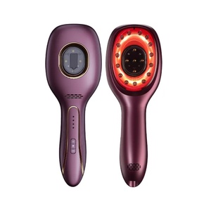 Peigne de massage vibrant pour le cuir chevelu aux huiles essentielles, rouge et bleu, pour la croissance des cheveux et la lutte contre la chute des cheveux - Masseur capillaire vibrant - Product Image 1