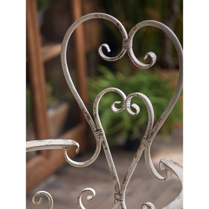 Chaise en fer blanc confortable de style européen pour balcon, patio, jardin, détente - Product Image 6