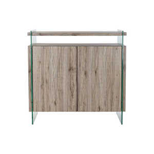 TEMPERED <b>GLASS</b> <b>SIDEBOARD</b> MDF 120X44X120 NATURAL - Product Image 1