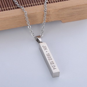<span class=keywords><strong>Collar</strong></span> <span class=keywords><strong>de</strong></span> Acero Inoxidable Unisex con Barra Vertical, Estilo EXO TFBOYS, para Regalo <span class=keywords><strong>de</strong></span> Aniversario, para Uso Personal y en Grupo - Product Image 3