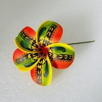Tige unique en mousse Fleur Cheveux Pick Pin Polynésien Tribal Print Plumeria Frangipanier Tiare Hibiscus Oreille Accessoires pour Polynésien
