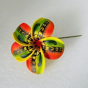 Pin pencungkil rambut bunga busa batang tunggal cetakan Tribal Polinesia Plumeria frangipana Tiare Hibiscus Aksesori telinga untuk Polinesia - Product Image 2